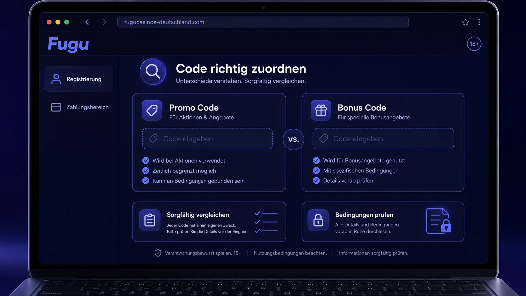 Unterschied zwischen Promo Code und Bonus Code